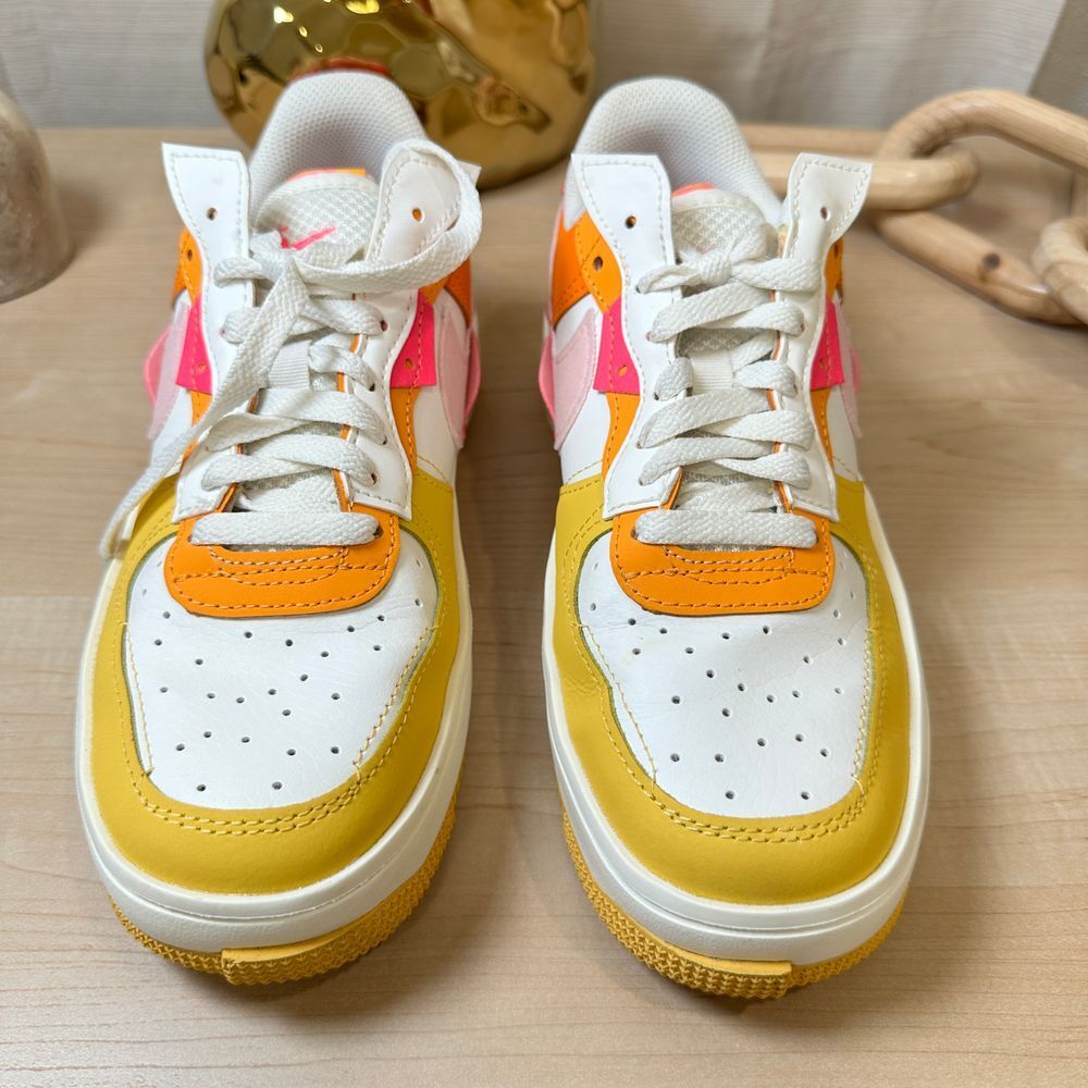 Nike Air Force 1‎ Impact Platform Sneakers Colorblock Pink Orange Yellow US 8 - Picture 8 of 11